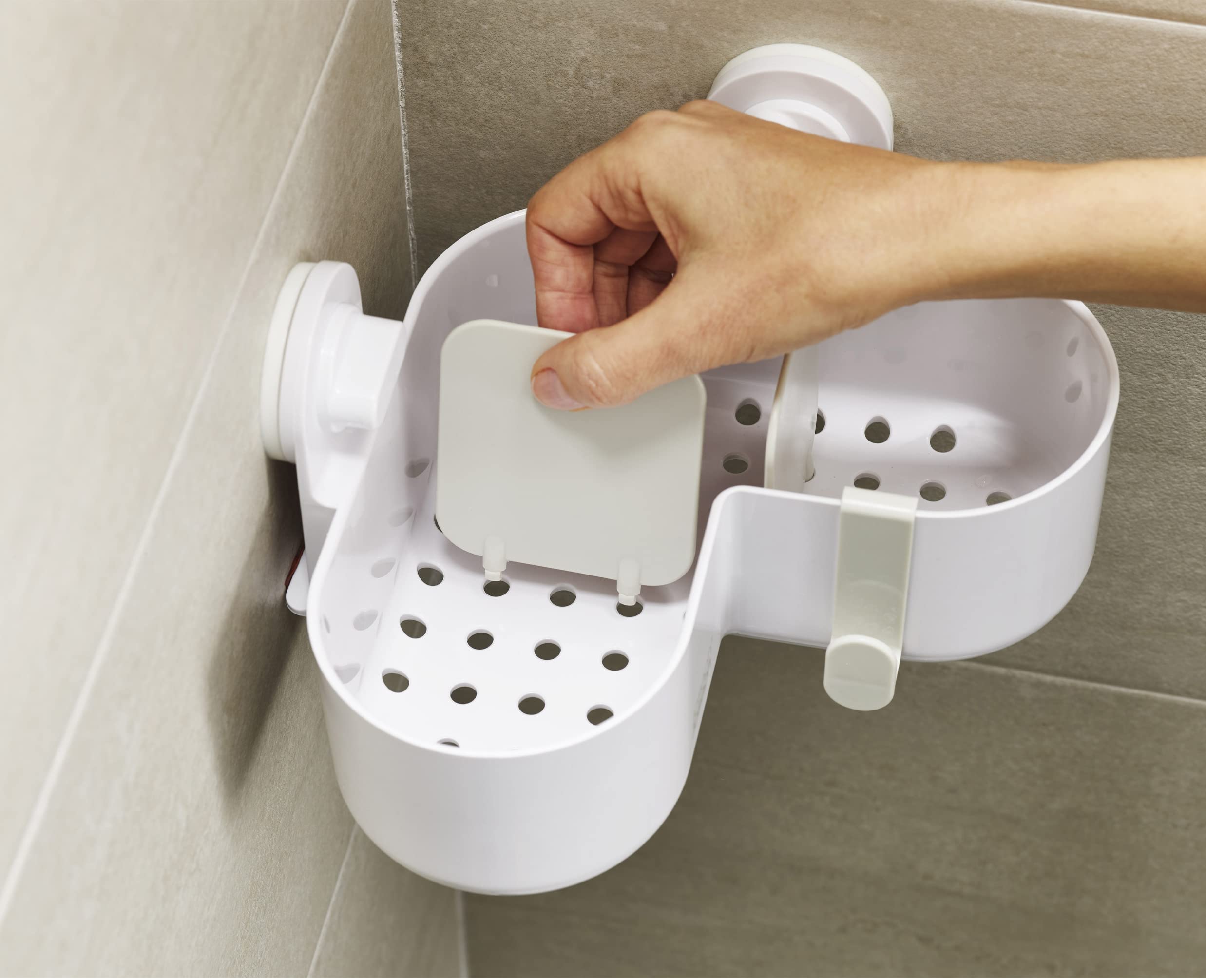 organiseur-de-douche-d-angle-joseph-joseph-duo-avec-ventouses-blanc image 2