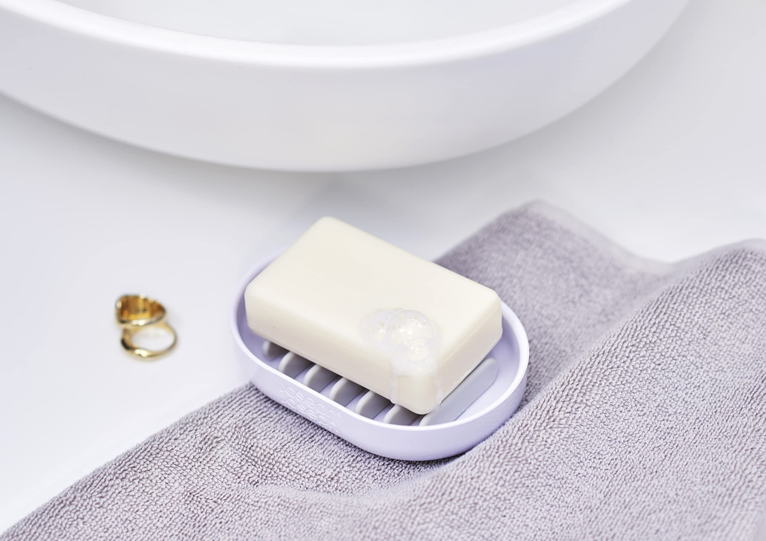 joseph-joseph-duo-porte-savon-gouttage-rapide-avec-support-amovible-blanc image 5