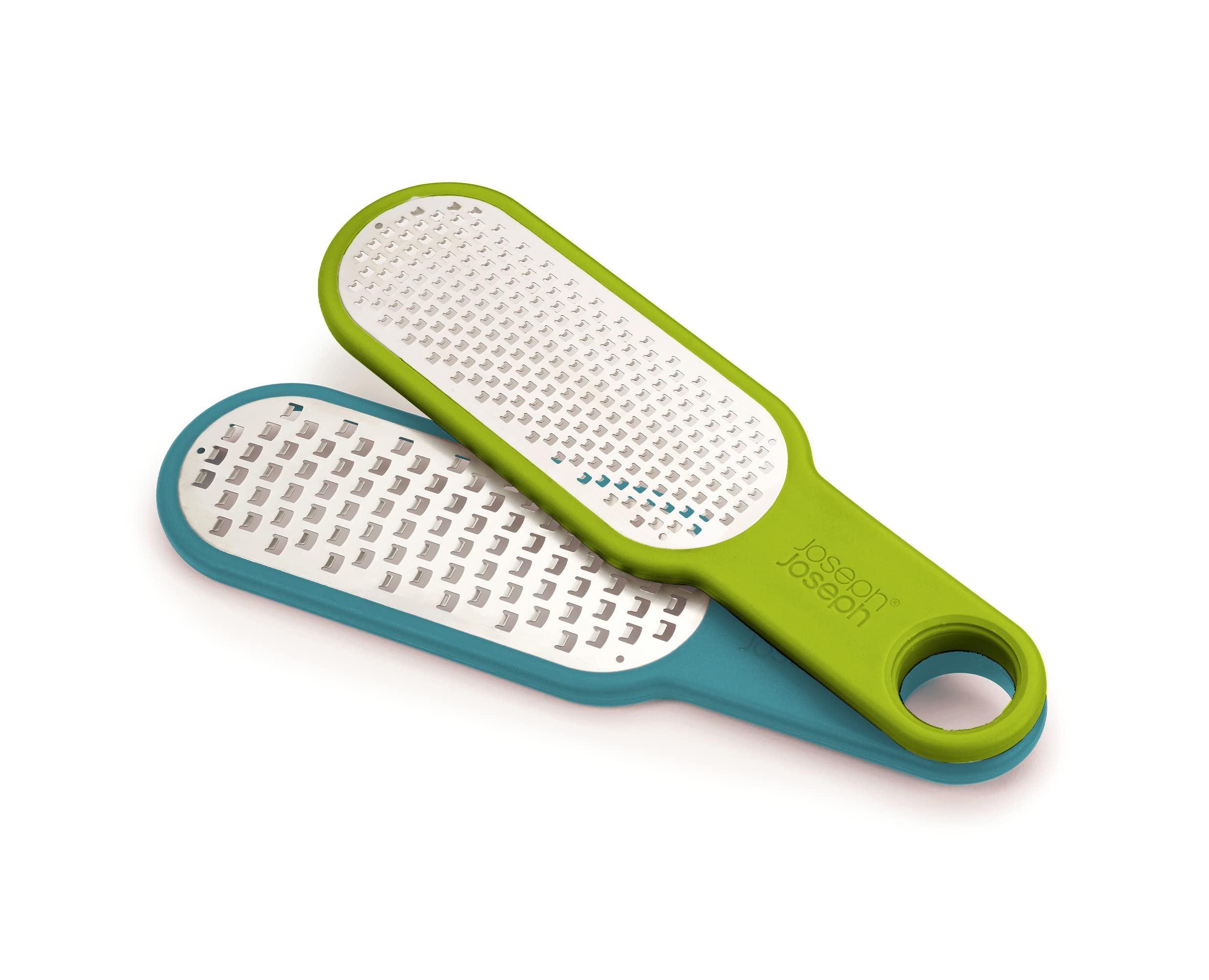 joseph-joseph-duo-set-de-2-r-pes-de-cuisine-lame-inox-grossi-re-et-fine-opale-ve image 1