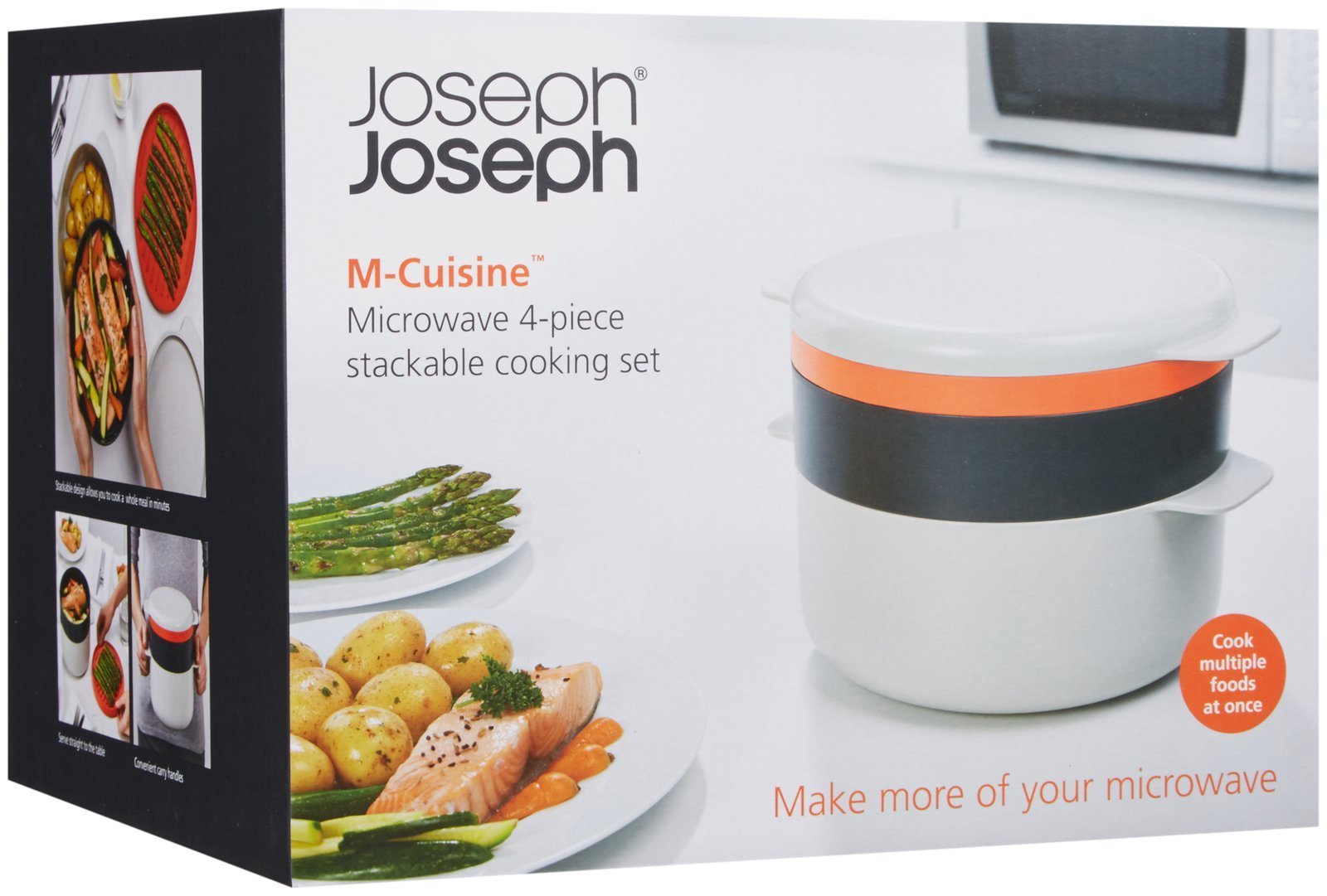 joseph-joseph-m-cuisine-set-de-cuisson-micro-ondes-empilable-4-pi-ces-blanc-oran image 4
