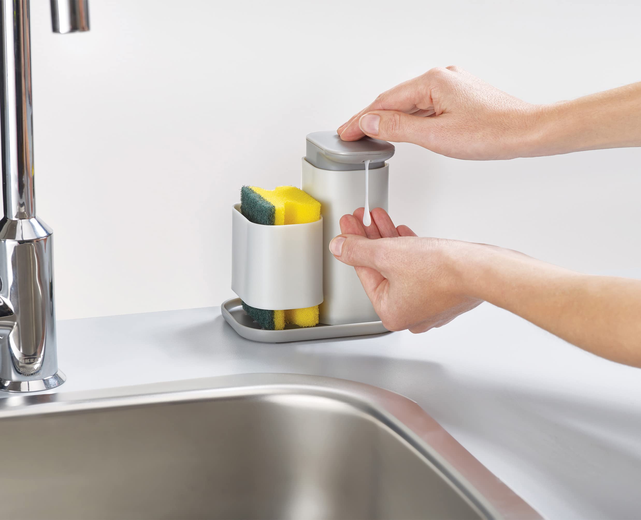 joseph-joseph-duo-distributeur-de-savon-avec-support-d-ponge-pour-vier-de-cuisin image 4