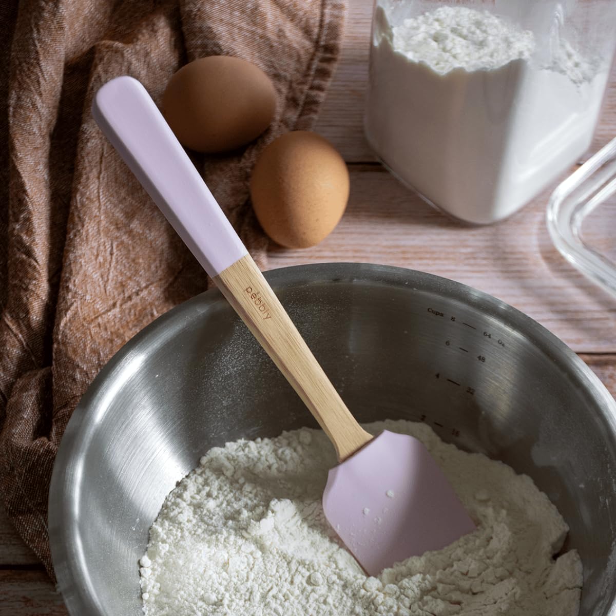 pebbly-spatule-en-silicone-et-bambou-25-cm-rose-poudr image 2