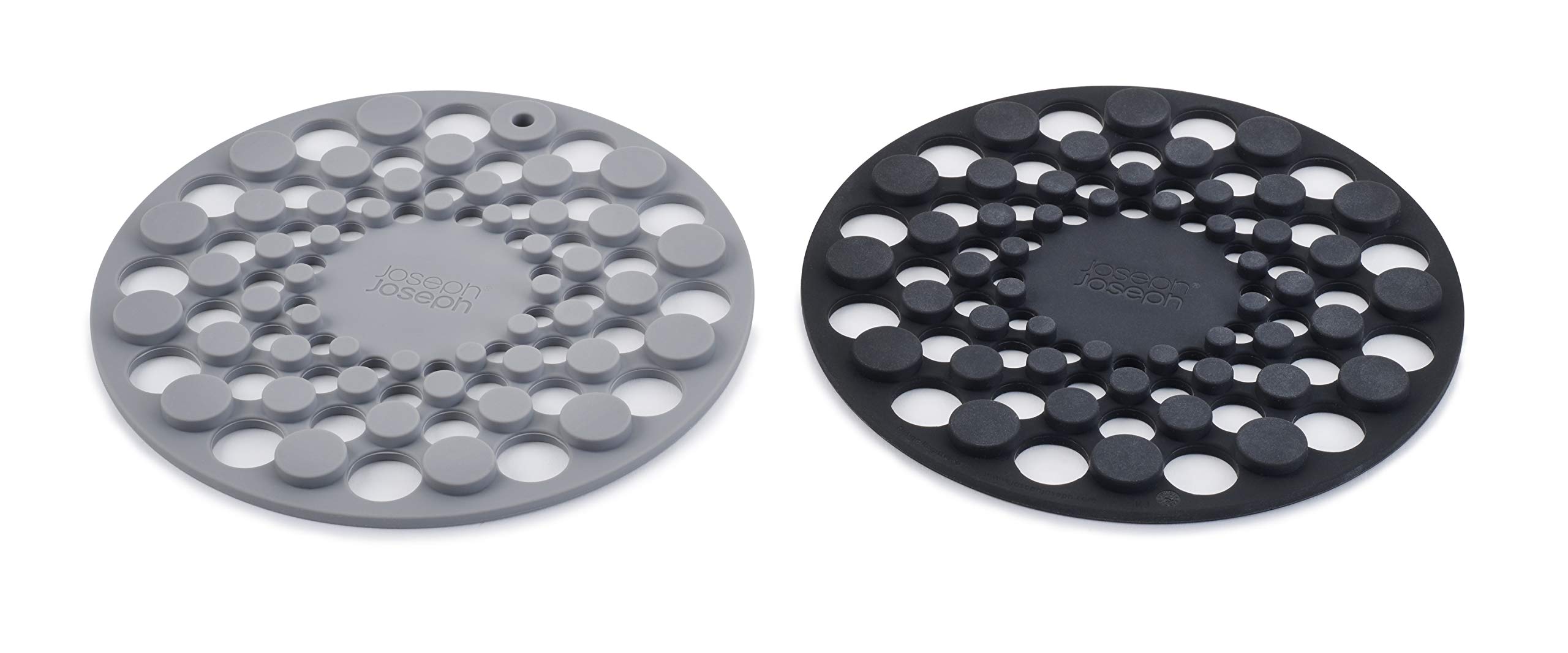 joseph-joseph-spot-on-lot-de-2-dessous-de-plat-en-silicone-noir-et-gris image 2