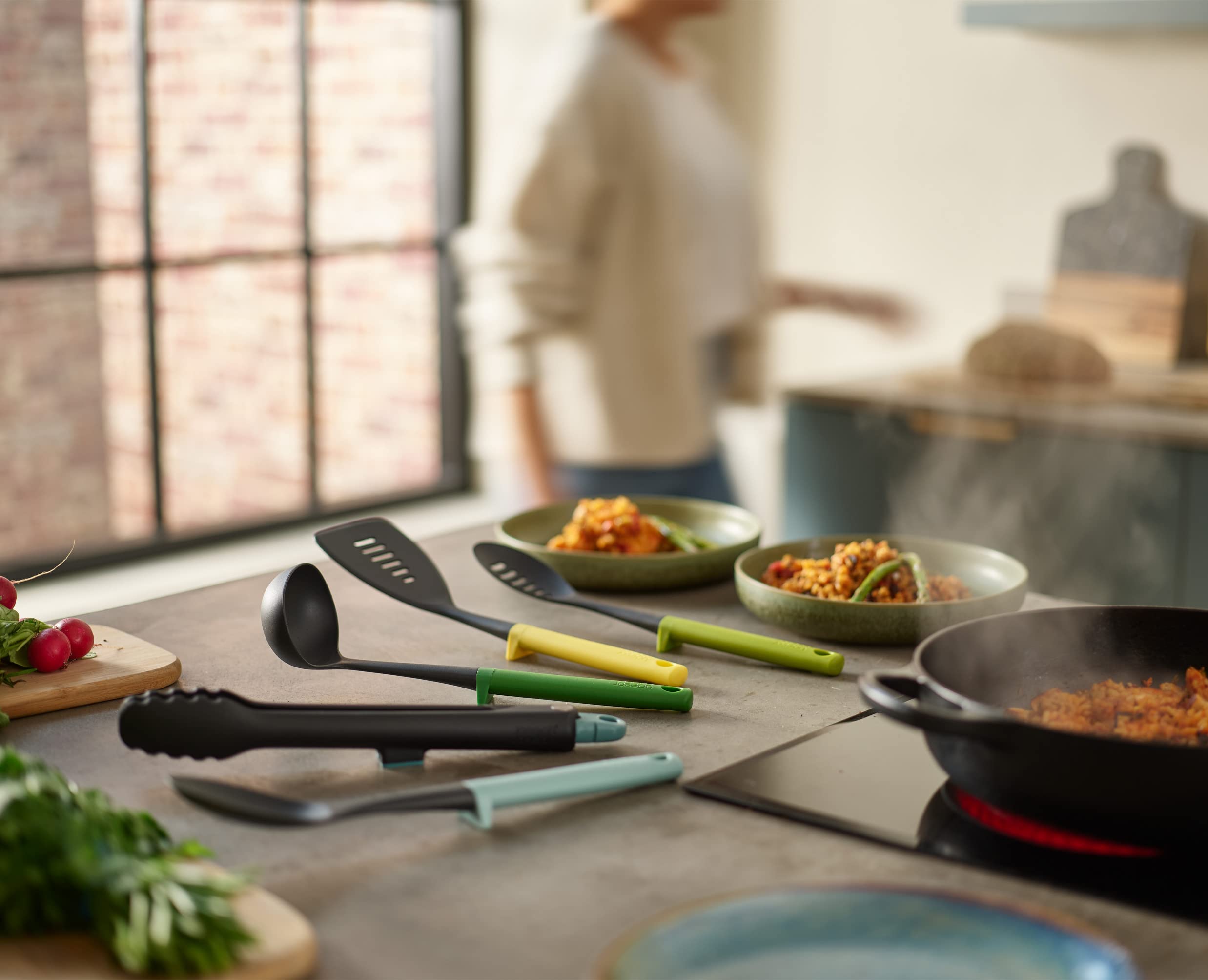joseph-joseph-duo-ensemble-d-ustensiles-de-cuisine-5-pi-ces-avec-support-poign-e image 6