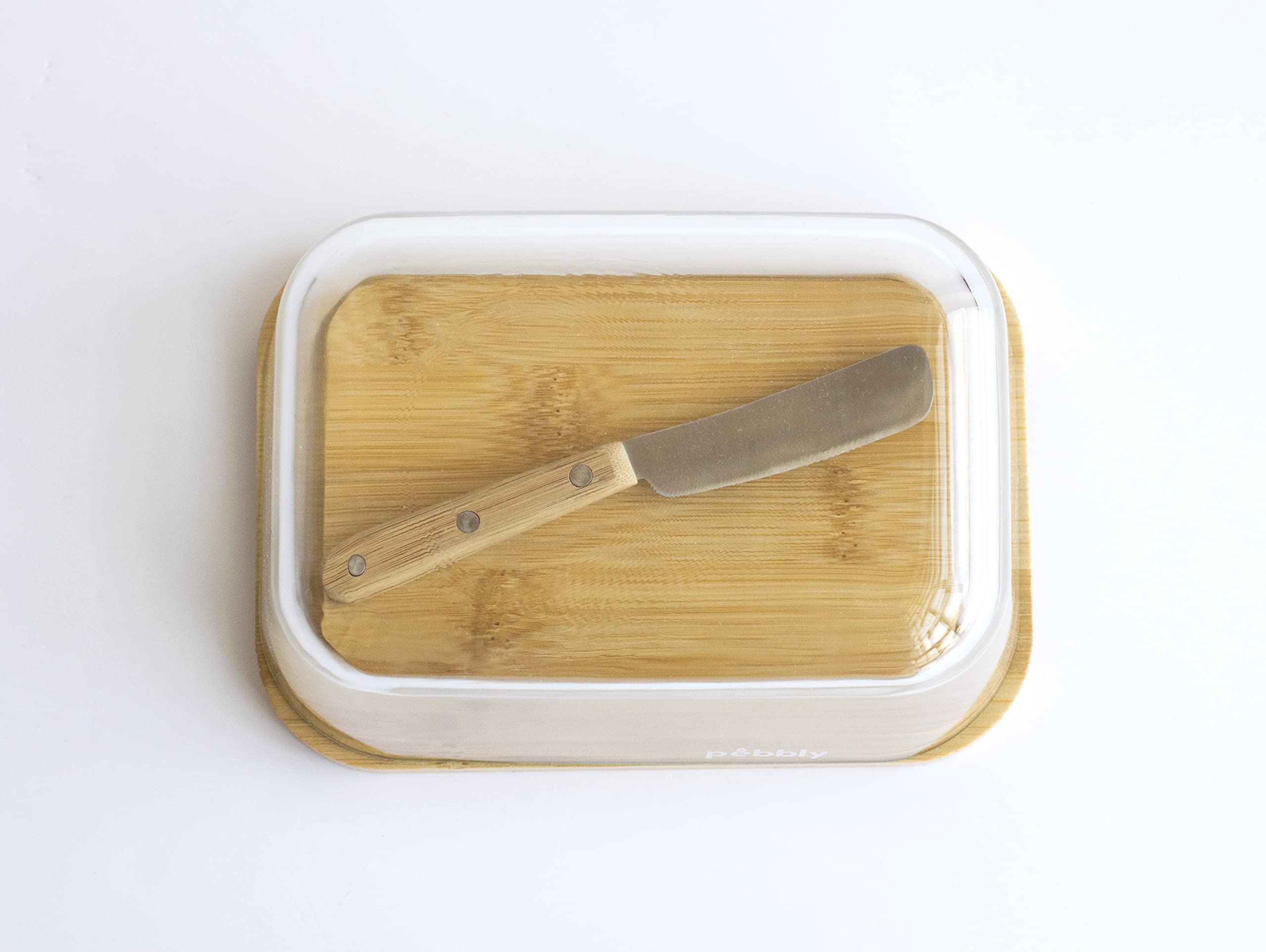 pebbly-beurrier-en-verre-et-bambou-avec-couteau-beurre-conservation-optimale-pou image 4