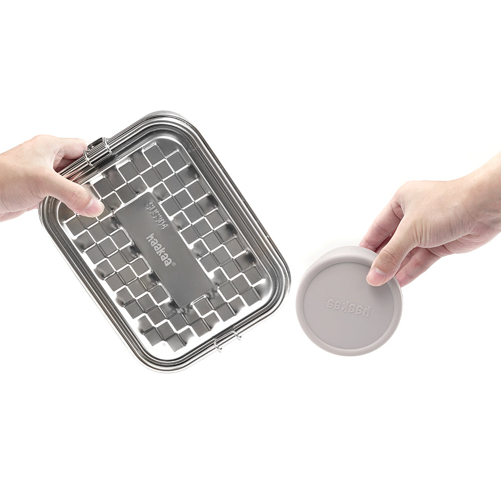 lunchbox-en-acier-inoxydable-haakaa-avec-bo-tes-snacks image 4