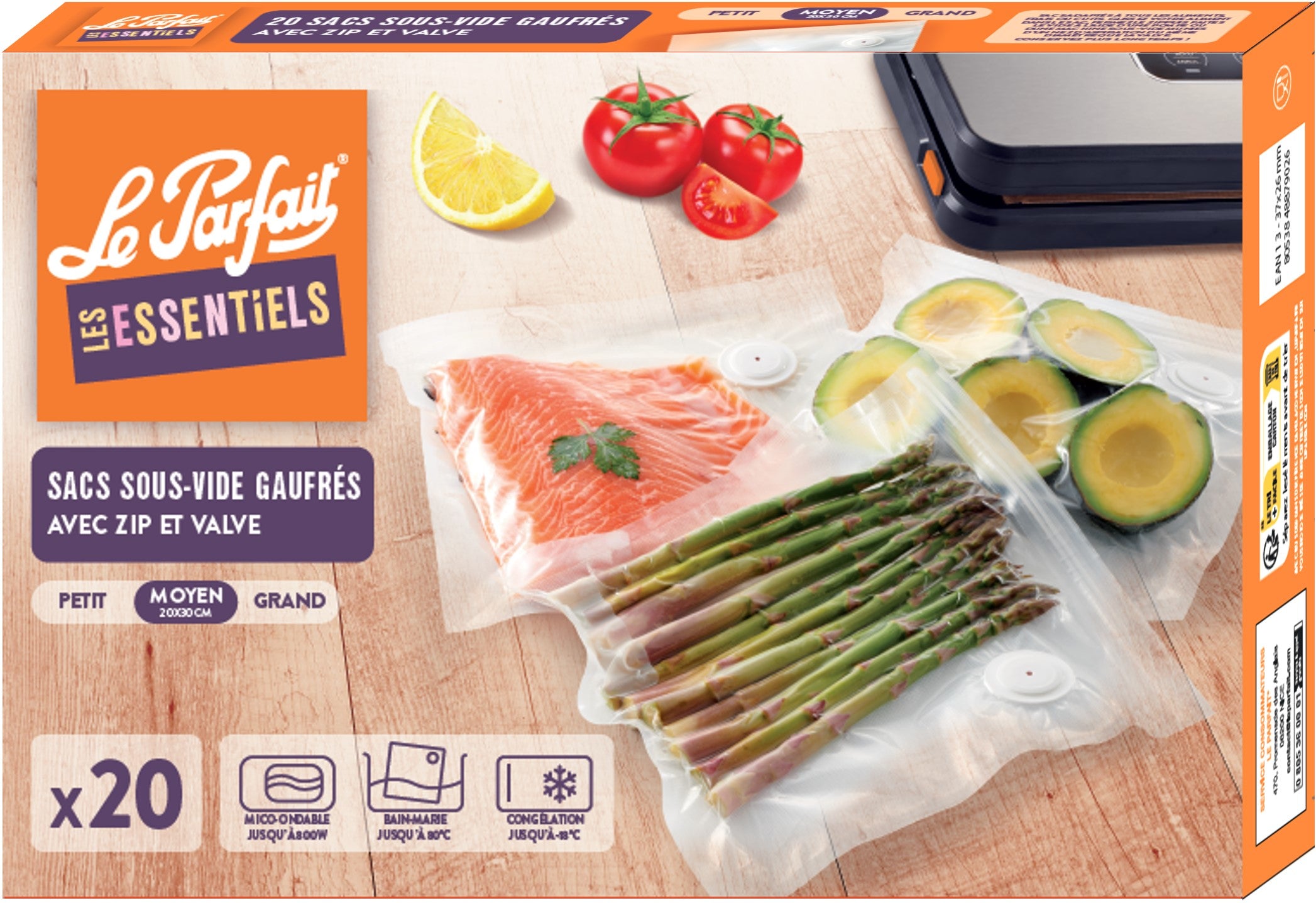 le-parfait-lot-de-20-sacs-sous-vide-avec-valve-r-utilisables image 1