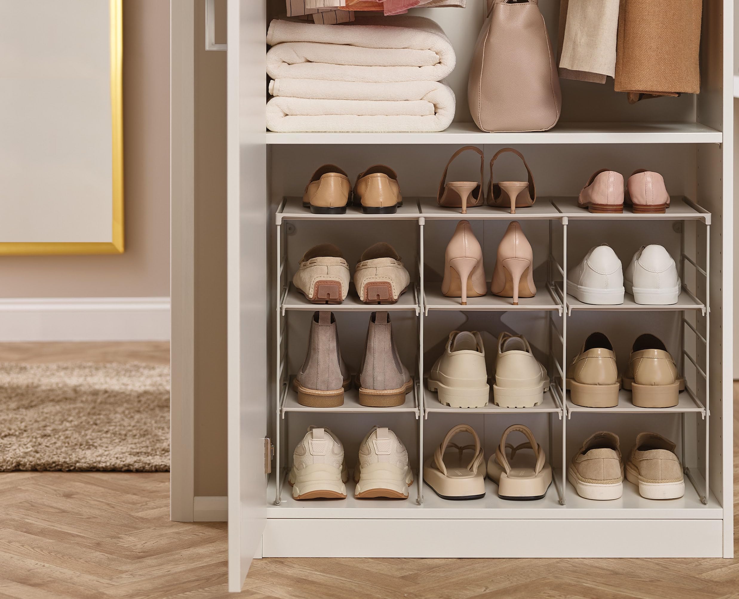 joseph-joseph-level-rangement-chaussures-12-paires-4-niveaux-r-glables-cadre-en- image 4