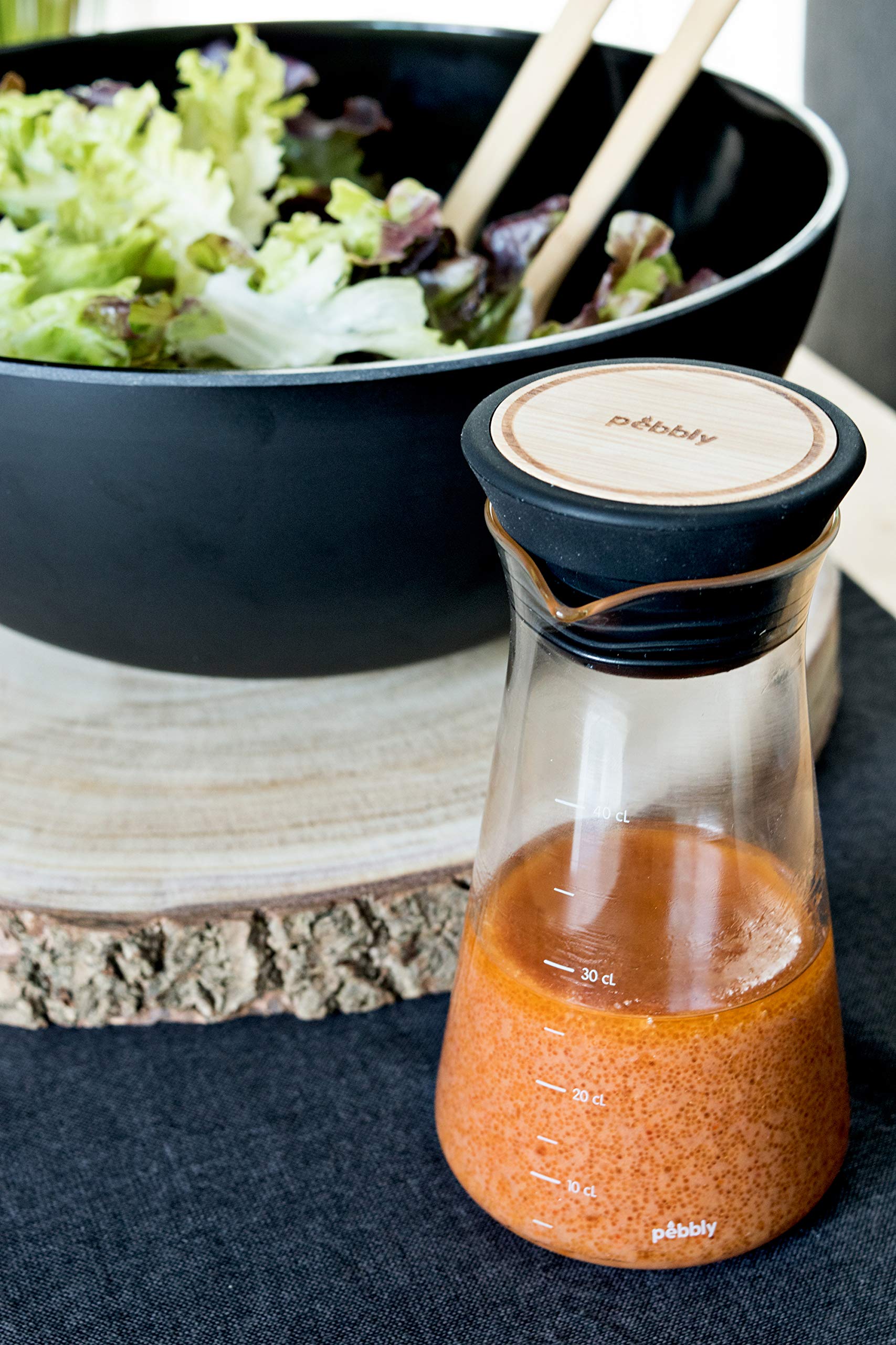 pebbly-shaker-vinaigrette-en-verre-et-bambou-naturel-450-ml-gradu-pour-conserver image 8