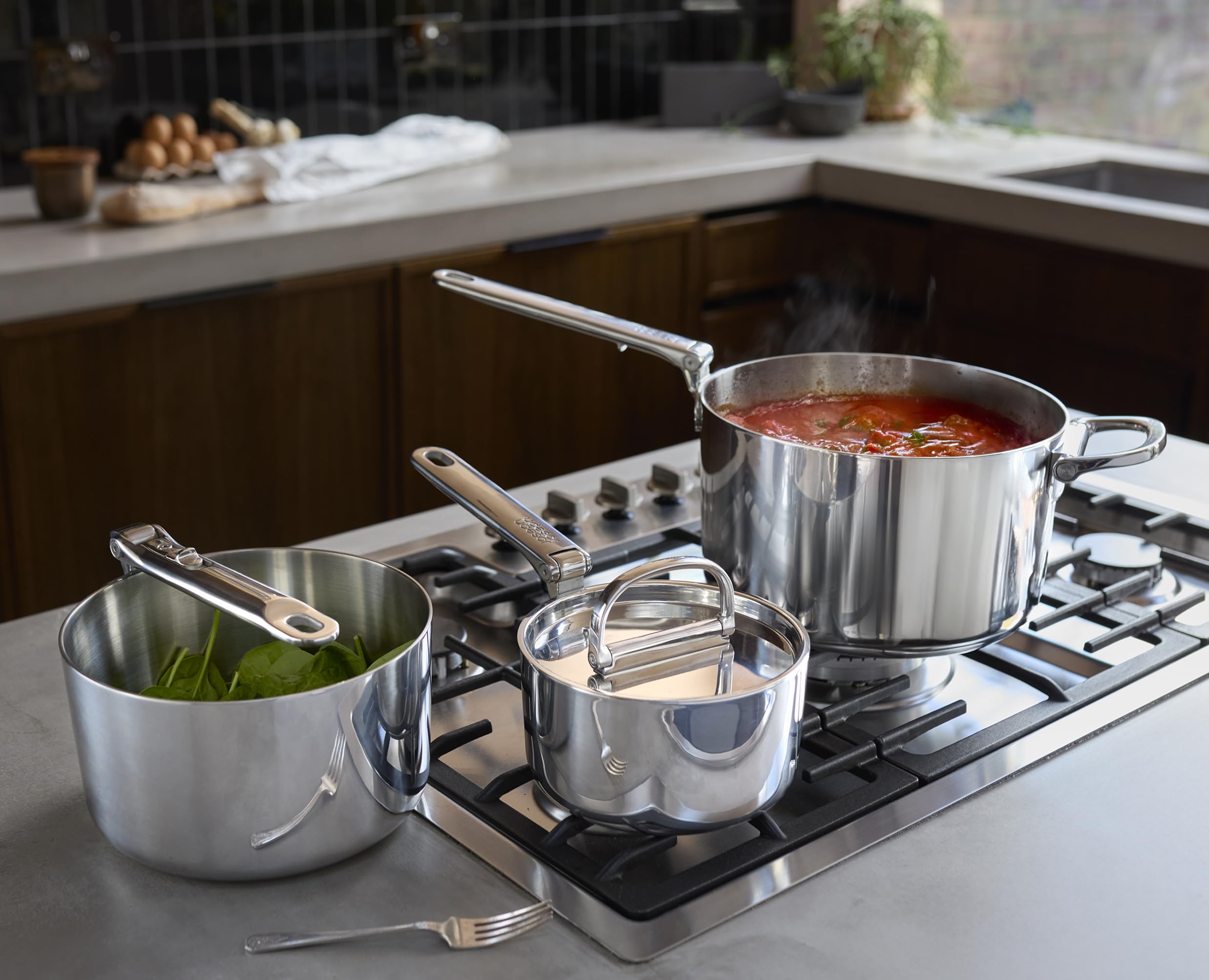 joseph-joseph-space-steel-set-de-3-casseroles-en-inox-avec-poign-es-pliantes-et- image 3
