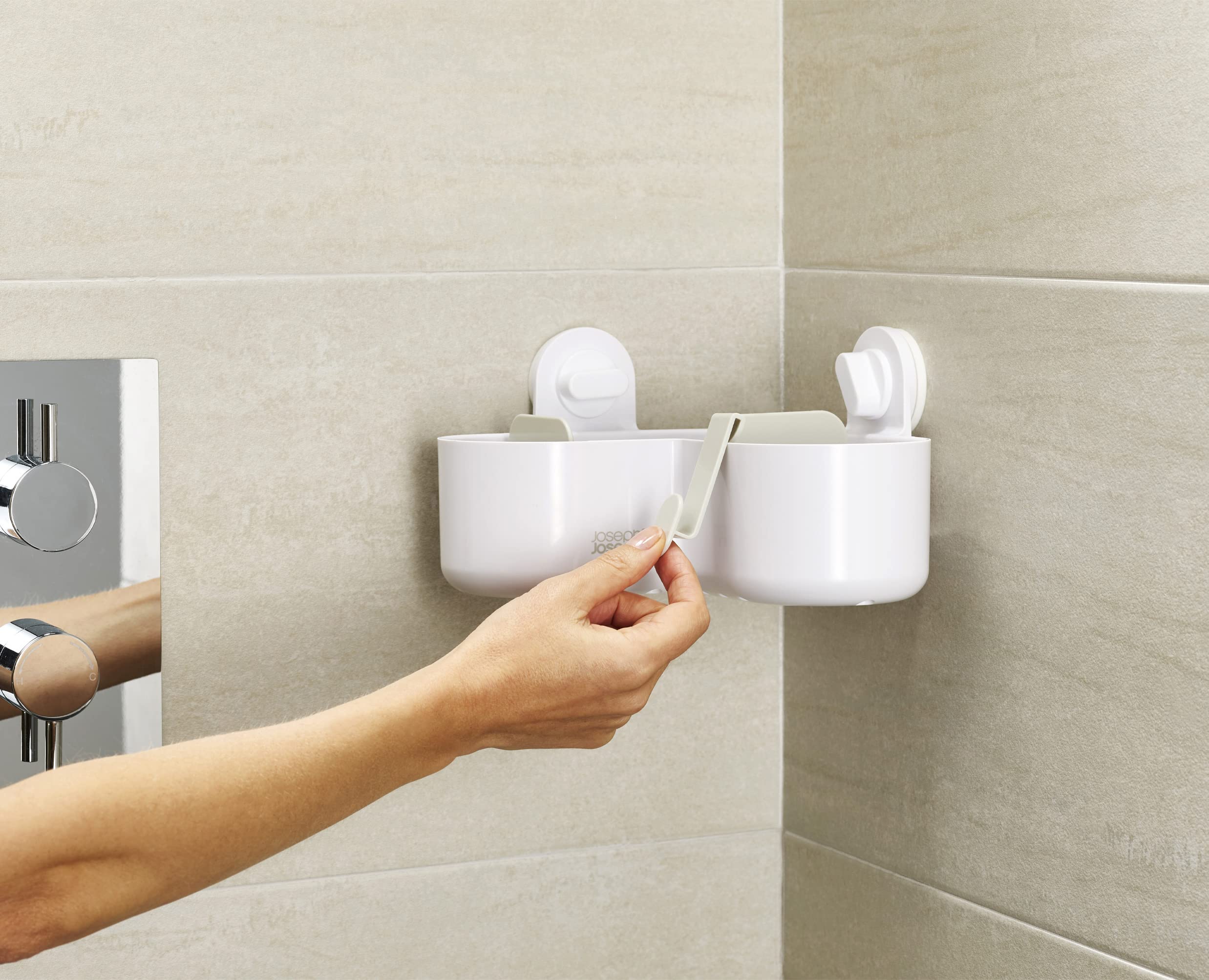 organiseur-de-douche-d-angle-joseph-joseph-duo-avec-ventouses-blanc image 4