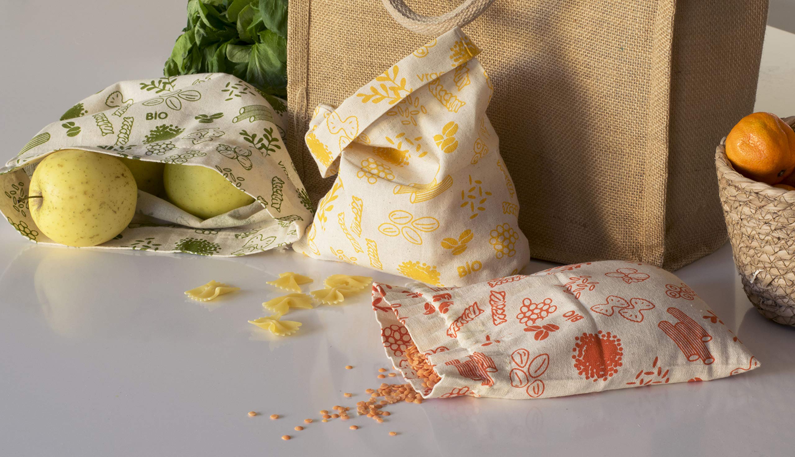 pebbly-sac-vrac-alimentaire-r-utilisable-en-coton-bio-orange-15x20cm-avec-cordon image 4