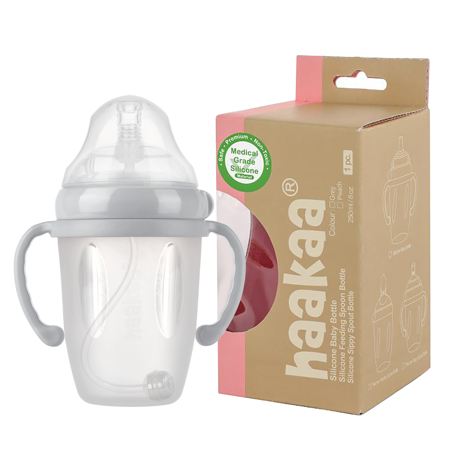 haakaa-generation-3-biberon-gobelet-avec-paille-en-silicone-250-ml image 1