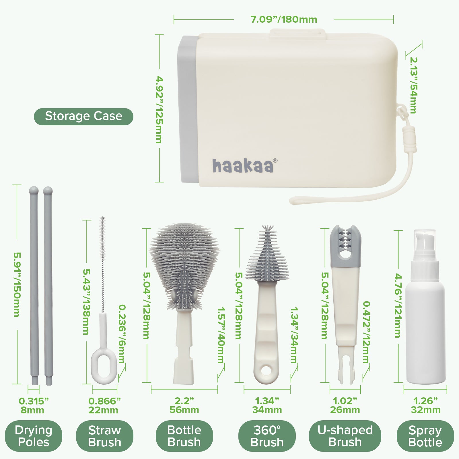kit-de-brosses-pour-biberons-en-voyage-haakaa-clean-dry-cr-me-et-ardoise image 8