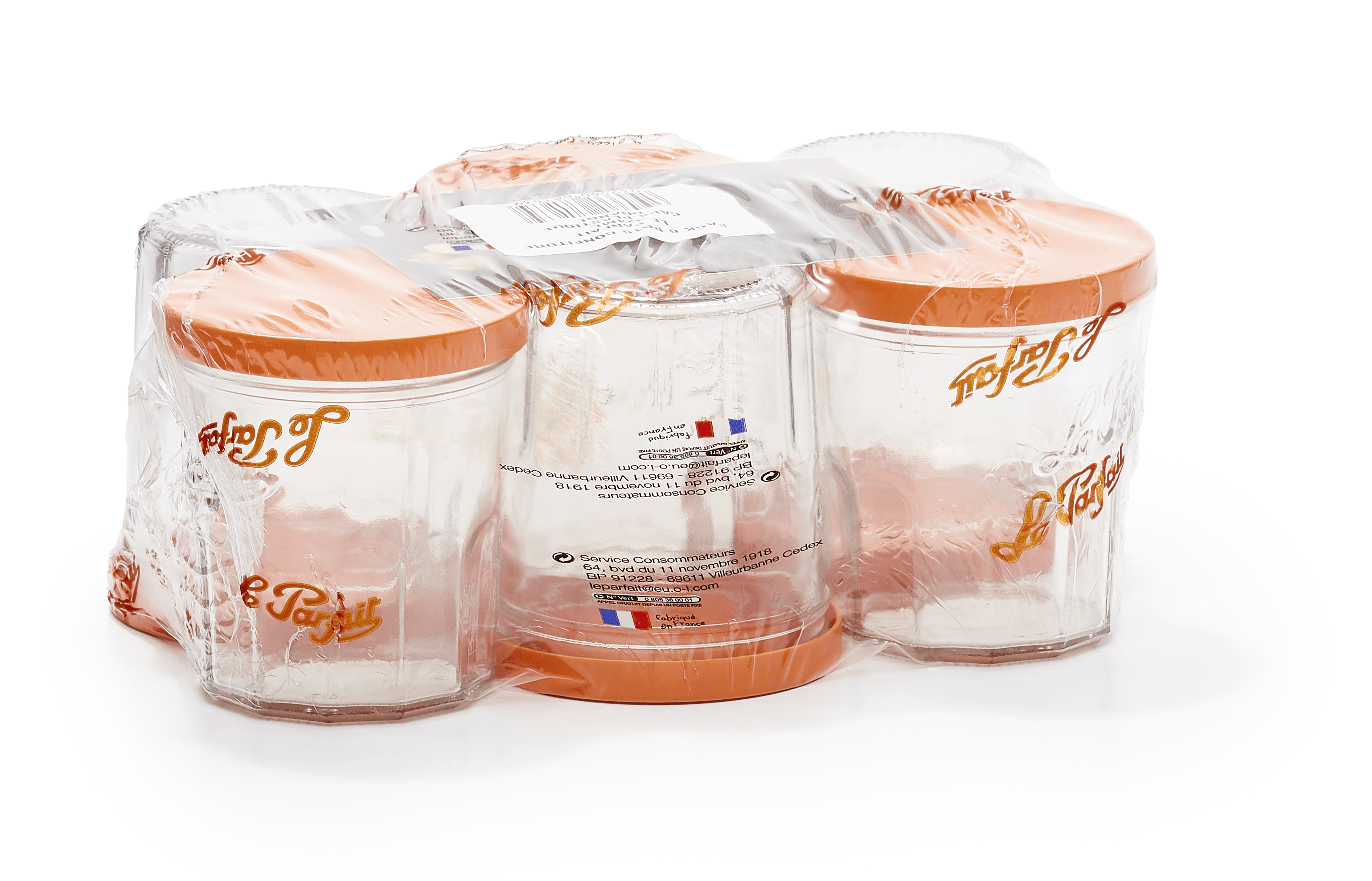 le-parfait-lot-de-6-pots-confiture-avec-couvercles-plastique image 1