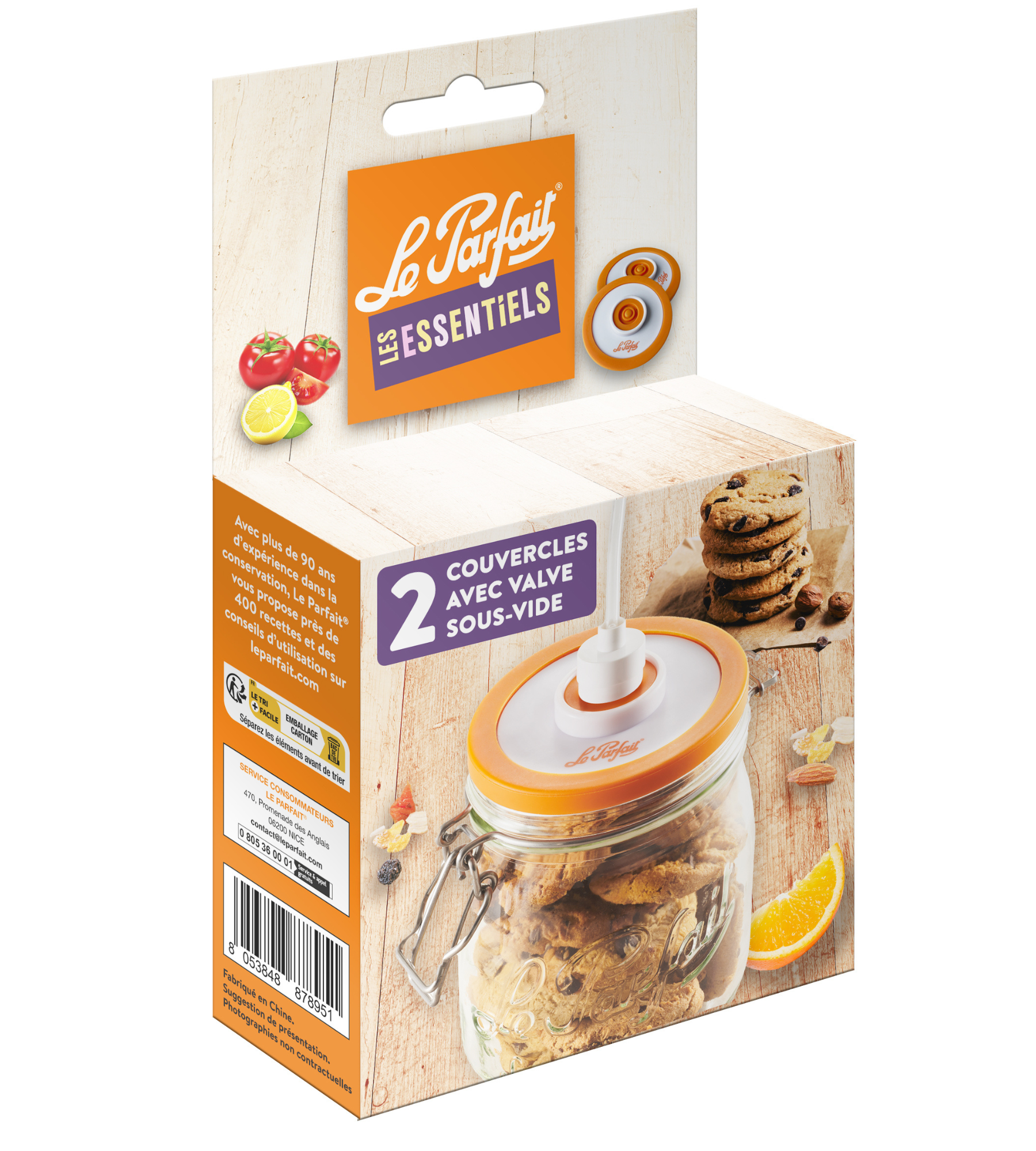 lot-de-2-couvercles-sous-vide-le-parfait-avec-valve-pour-bocaux-et-terrines image 2