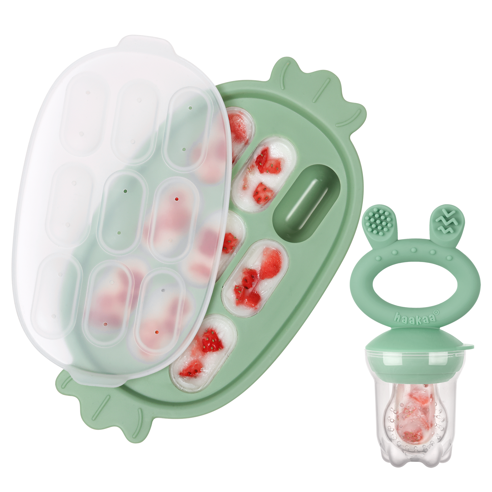 ensemble-t-tine-de-d-gustation-en-silicone-et-plateau-nibble-tray-haakaa image 1