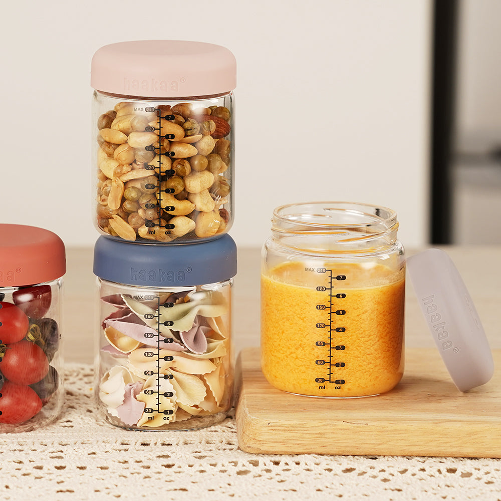 haakaa-ensemble-de-4-bocaux-en-verre-avec-couvercles-silicone-herm-tiques-210-ml image 5