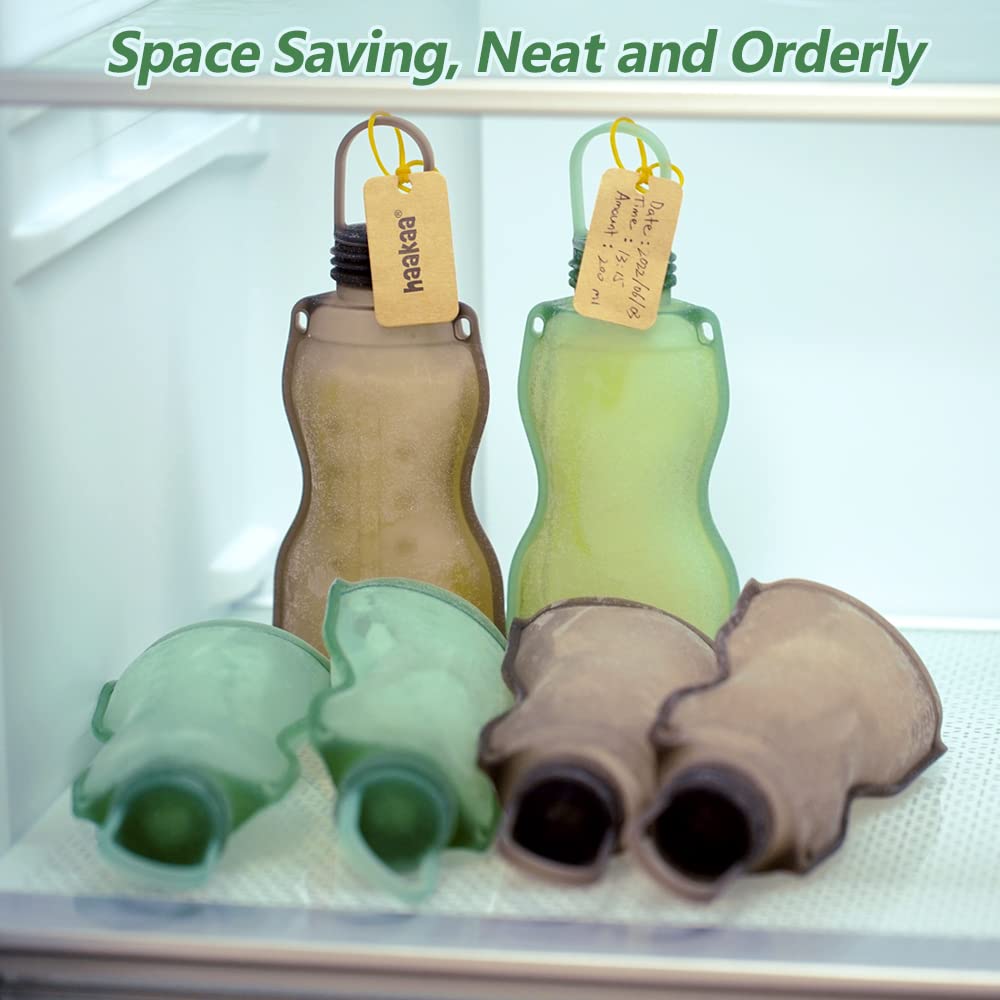 sachets-de-conservation-de-lait-maternel-en-silicone-r-utilisables-haakaa-260-ml image 3