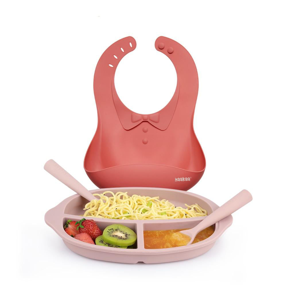 set-de-repas-en-silicone-haakaa-pour-enfants-bavoir-assiette-cuill-re-et-fourche image 6