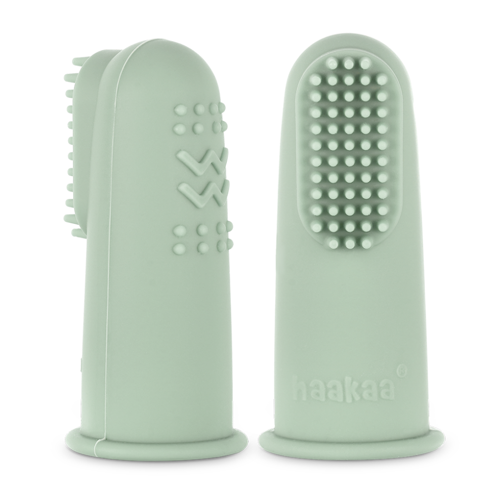 haakaa-brosse-dents-doigtier-en-silicone-lot-de-2 image 1